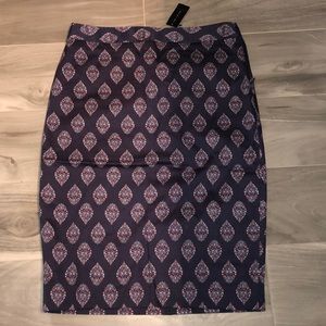 Navy print skirt - THE LIMITED -fully lined, NWT!!